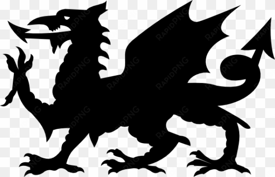 welsh flag black and white