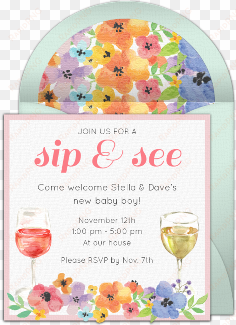 we're loving this free sip & see party invitation with - party