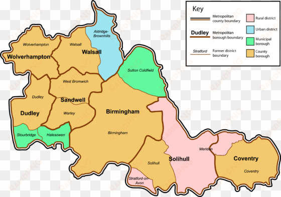 west midlands county - counties in west midlands