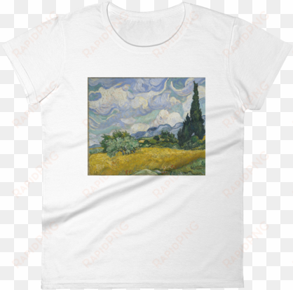 wheat field with cypresses cotton art tee for - vincent van gogh