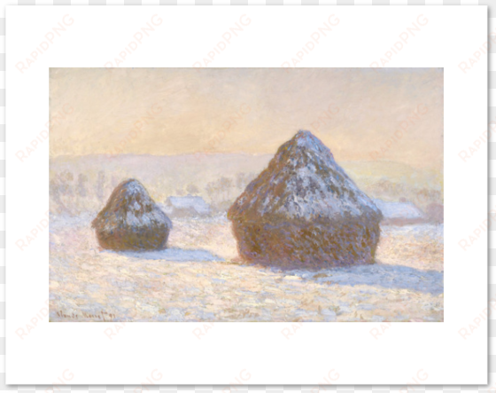 wheatstacks, snow effect, morning - claude monet haystacks snow effect