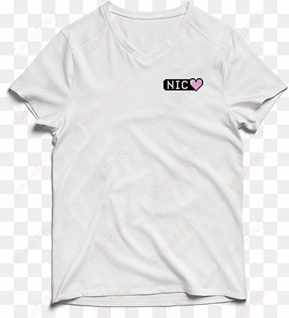 white 8-bit heart v neck tee - t-shirt
