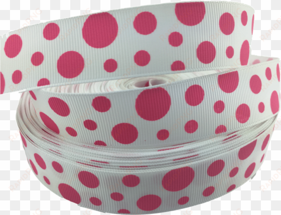 white and pink polka dot grosgrain ribbons - polka dot