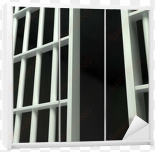 white bar jail cell perspective unlocked wardrobe sticker - johnson county jail in indiana