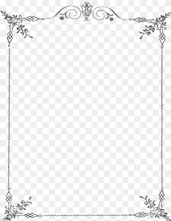 white border frame png clipart - page border black and white