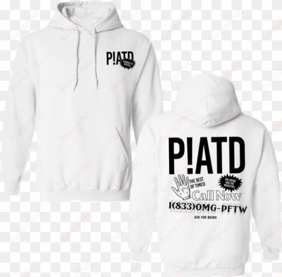 White Call Now Tour Hoodie - Panic At The Disco Pftw Sweatshirt transparent png image