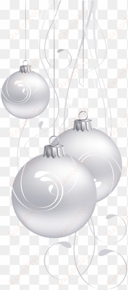 white christmas balls png clip art - christmas balls white png