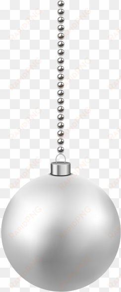 white christmas hanging ball png clipart image - white christmas ball png