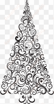 white christmas tree png festive swirls christmas tree - silver christmas tree transparent