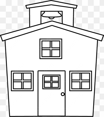 white house clipart transparent - school clipart black and white transparent