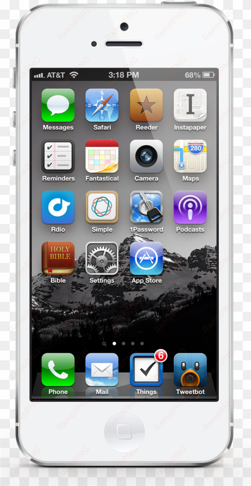White Iphone 5 Png Transparent Download - Iphone 4 Home Screen transparent png image