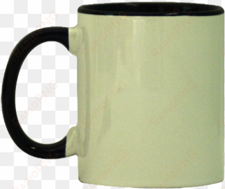 white mug with black inner color - beer stein