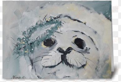 white seal greeting card - himalayan