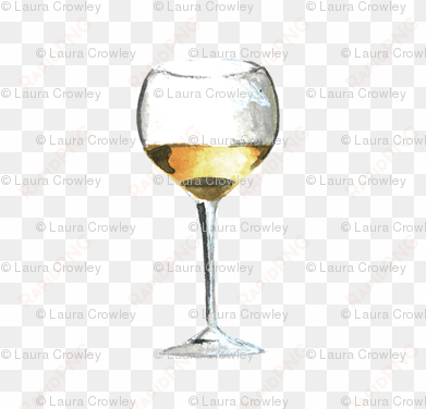 white wine glass 4" x 4" - champagne stemware