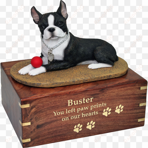 wholesale boston terrier dog figurine wood urn engraved - urns for boston terriers