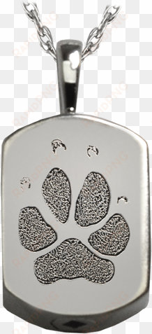 Wholesale Petite Dog Tag Pawprint Jewelry In Silver - Pawprint Oval Sterling Silver Pet Cremation Necklace transparent png image