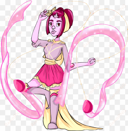 whoops, sloppy photo of my gemsona, pink star sapphire - cartoon