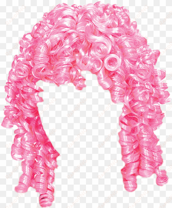 wig pink curly - pink curly hair png