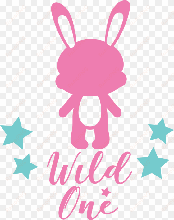 wild one bunny cutting files svg, dxf, pdf, eps included - vector graphics