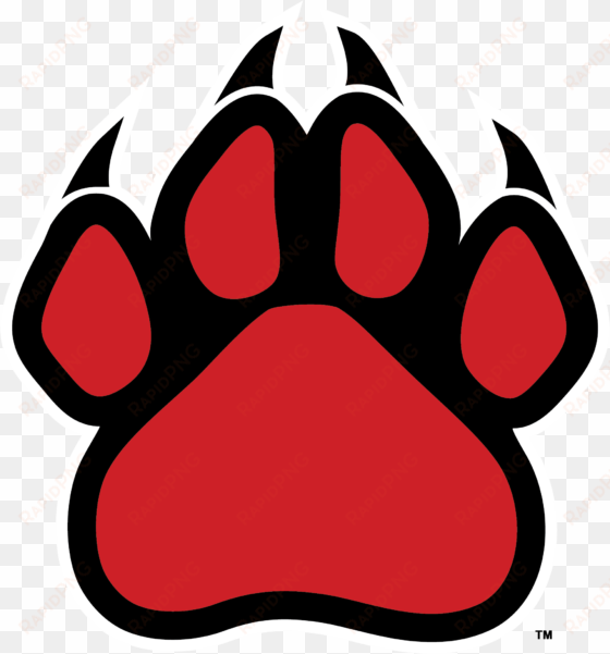 wildcat clipart panther claw - red and black paw print