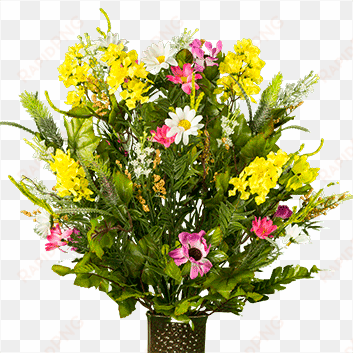 wildflower bouquet png - ruby's silk flowers pink and yellow wildflower artificial