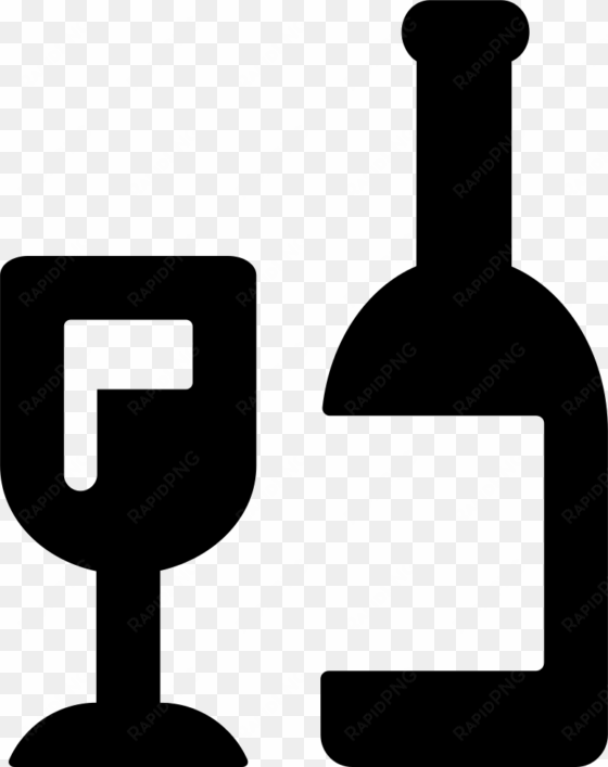 wine bottle and glass comments - drinking symbol