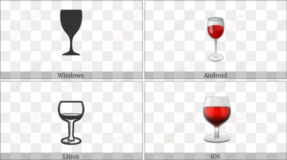 wine glass on various operating systems - champagne stemware