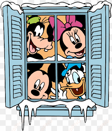 winter clipart minnie - mickey mouse window clipart