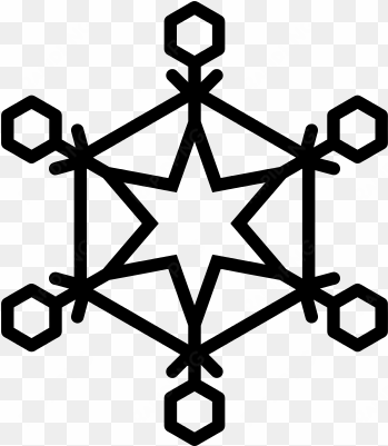 winter flake with six point star at center and hexagon - icone de gelo png