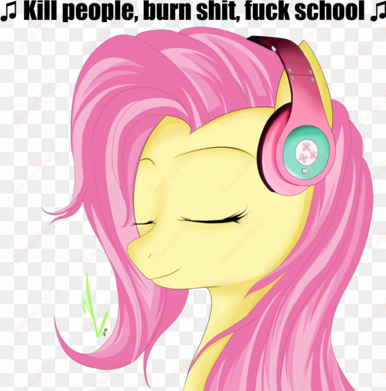 winterrrr, edit, fluttershy, headphones, odd future, - fluttershy with headphones