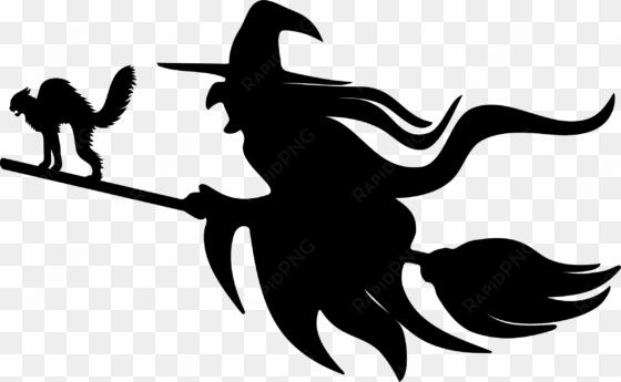 witch png free download - witch with cat silhouette