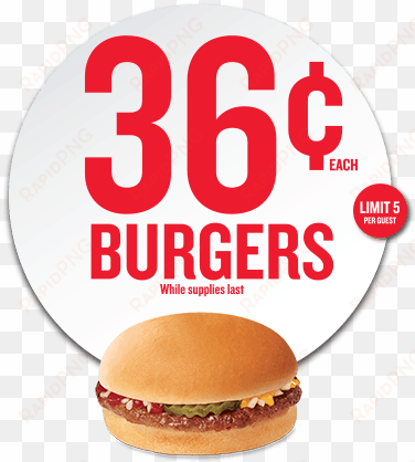 with a limit of five per person, get five burgers for - 360 calories ice cream