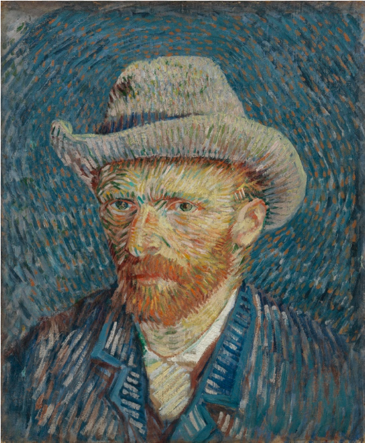 with grey felt hat - van gogh