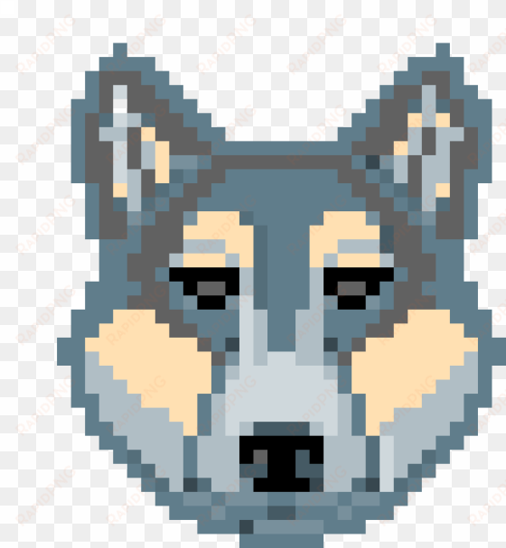 wolf face - fox head pixel art