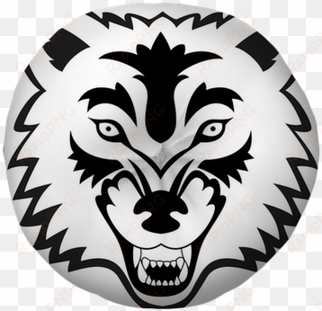 wolf face tattoo tufted floor pillow - wolf face tattoo