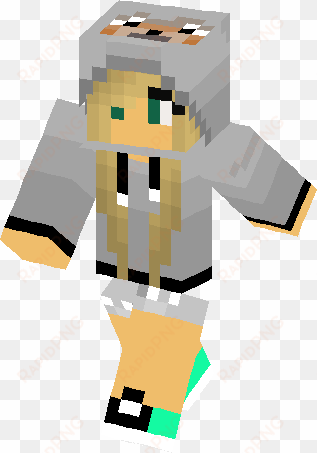 wolf girl with green eyes skin - wolf girls minecraft skin