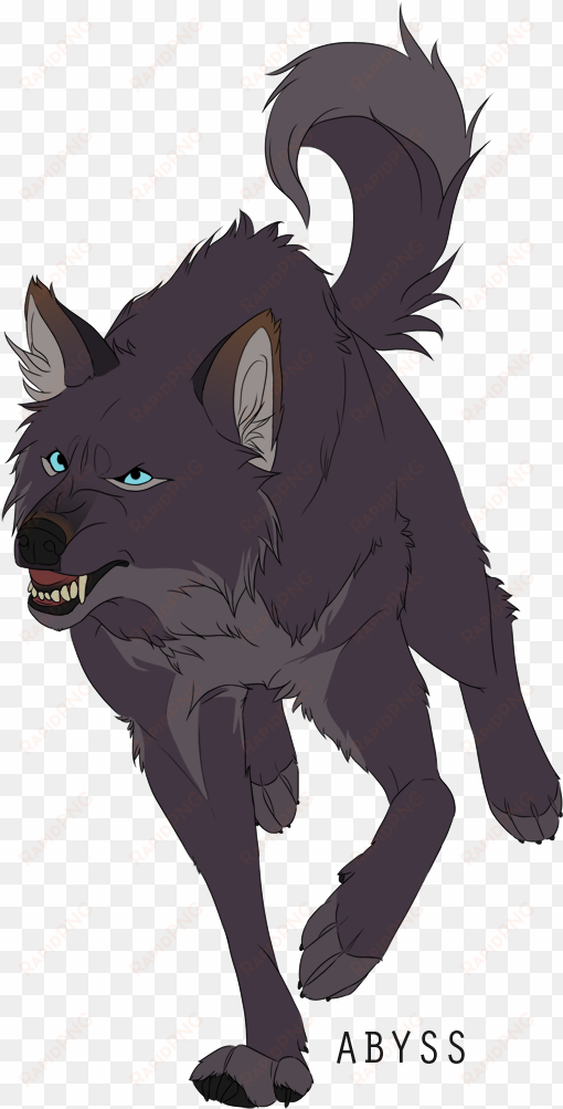 wolves / dark gray, blue-eyed wolf / - draw wolf anime male