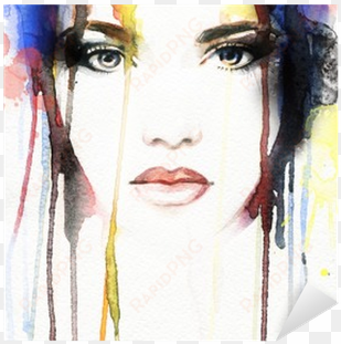 woman portrait - eurographics watercolor woman portrait (bht 40x50x2,6