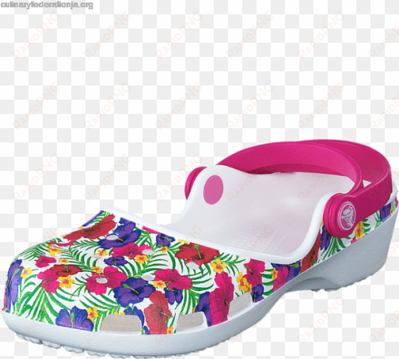 women's crocs crocs karin clog w white/floral - crocs floral karin clog