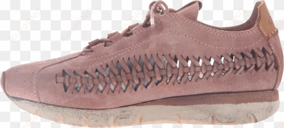 womens cut out sneaker nebula in salmon inside view - suede