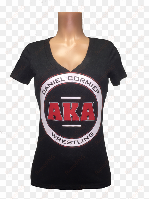 women's daniel cormier aka wrestling black deep v neck - daniel cormier shirt