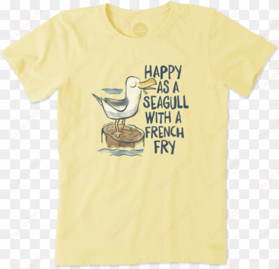 women's happy as a seagull crusher tee - yeah buoy life is good shirt