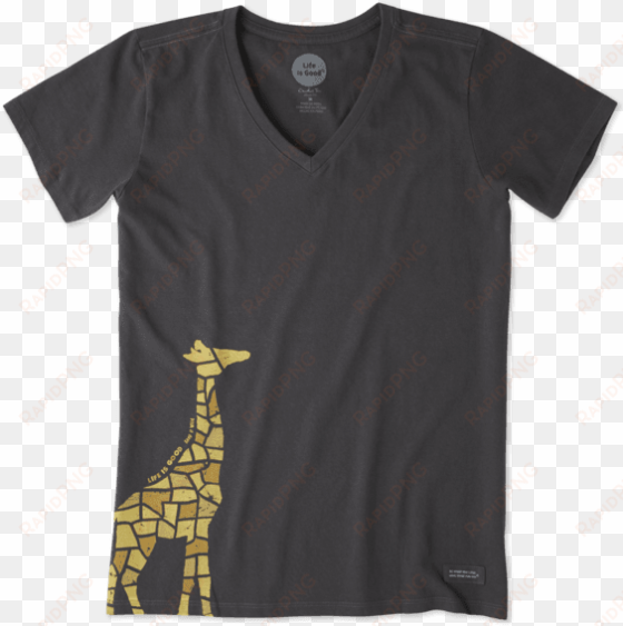 women's mosaic giraffe crusher vee - life is good