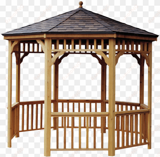 wooden garden gazebo transparent background - handy home 10ft san marino octagonal gazebo kit [19944-8]