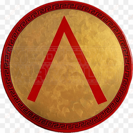wooden gold greek lambda shield - ancient greece sparta symbols