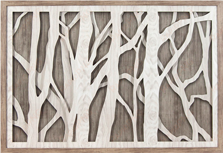 wooden rectangular framed three dimensional woodland - wall decor png transparent