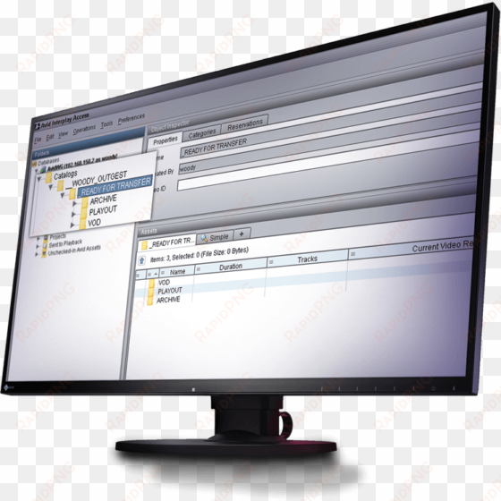 woody outgest transfers sequences and clip from avid - computer monitor