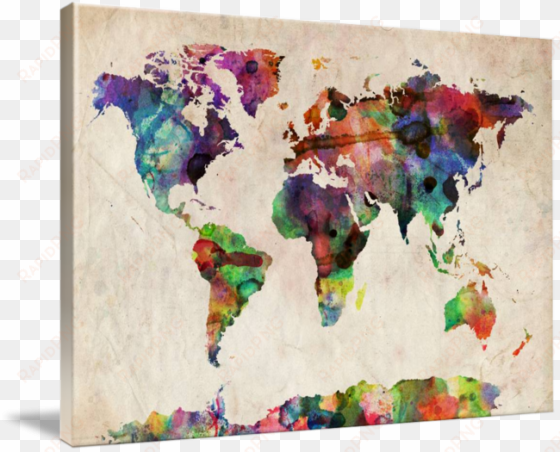 "world map urban watercolor" by michael tompsett - world map watercolor