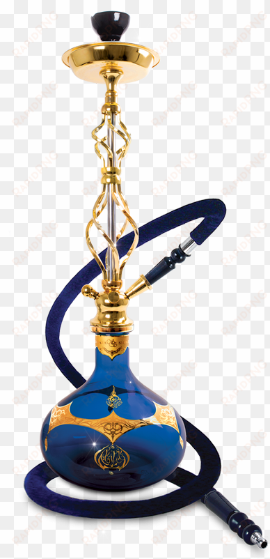 wraps around this vase enhancing its azure blue tint, - hookah
