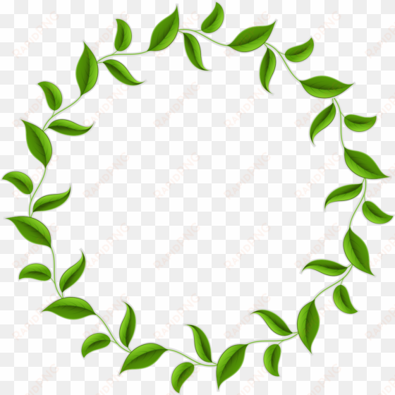 wreath border png jpg library library - green circle frame png
